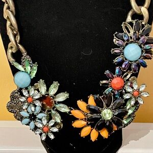 Colorful Floral Statement Necklace